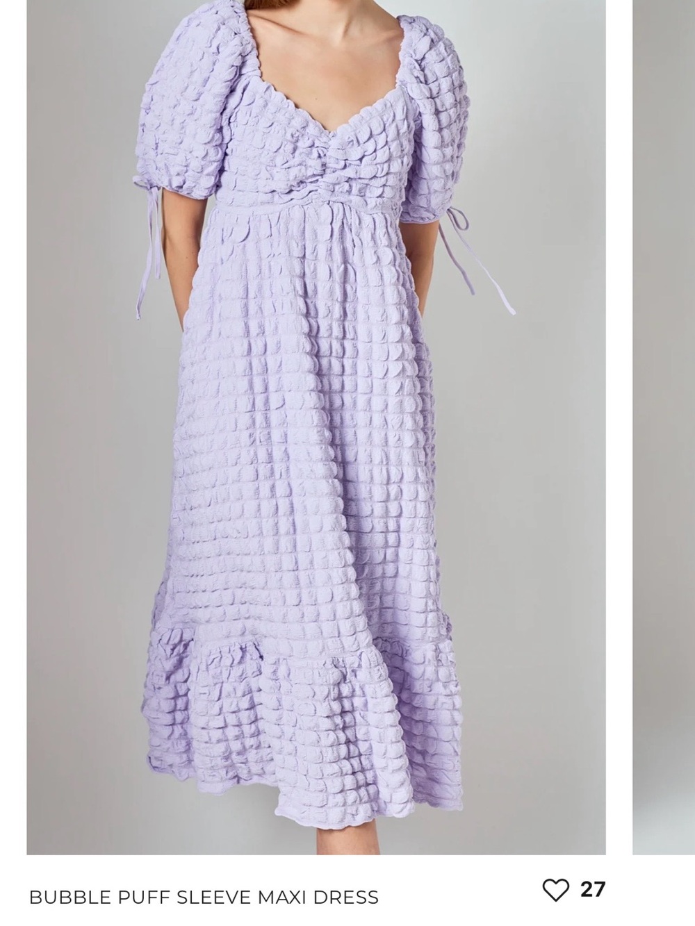 Endless Rose Lilac Bubble Puff Sleeve Maxi Dress